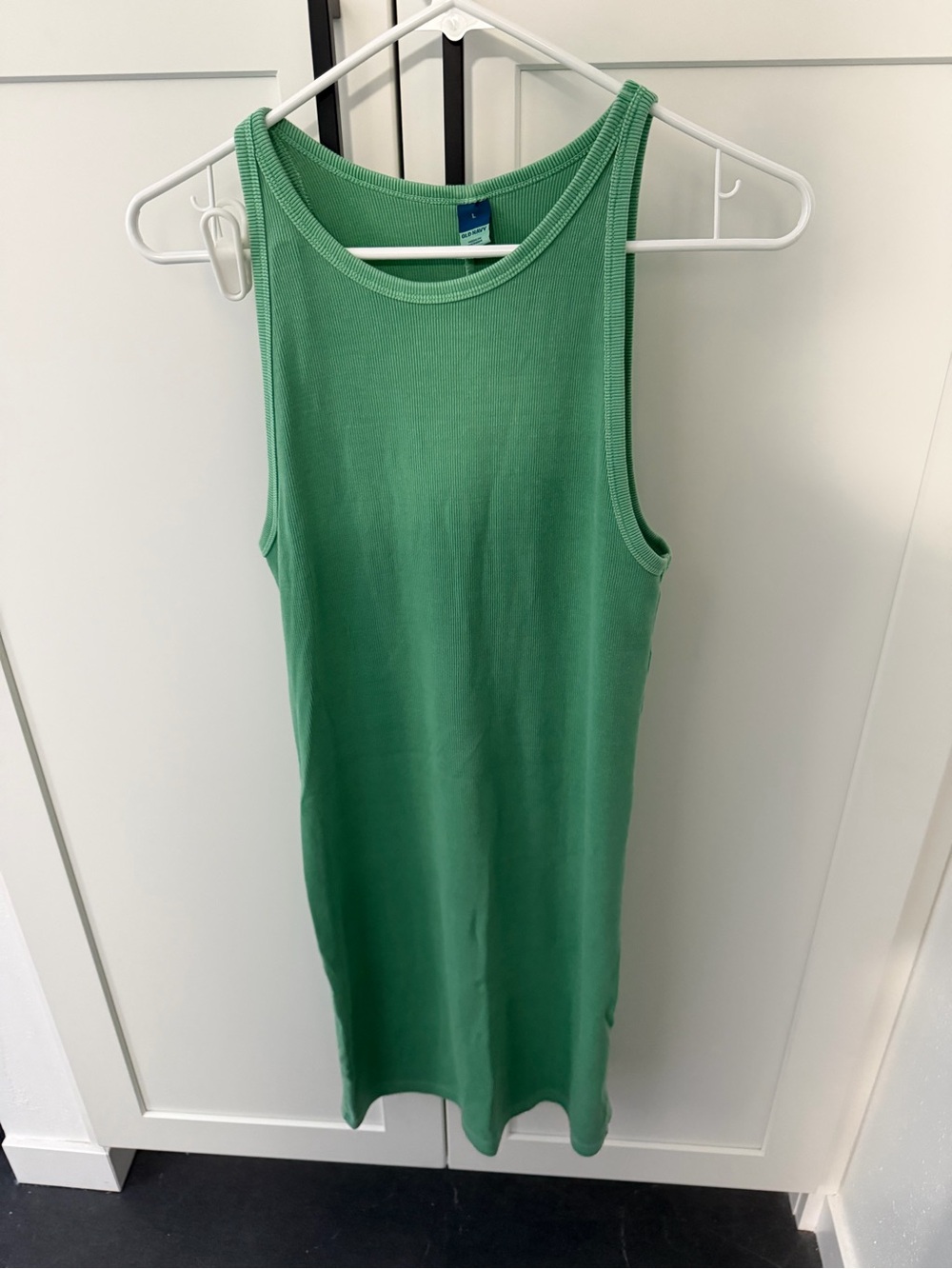 Olu Navy Green Ribbed Dress